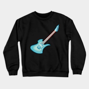 Blue green electric guitar Crewneck Sweatshirt